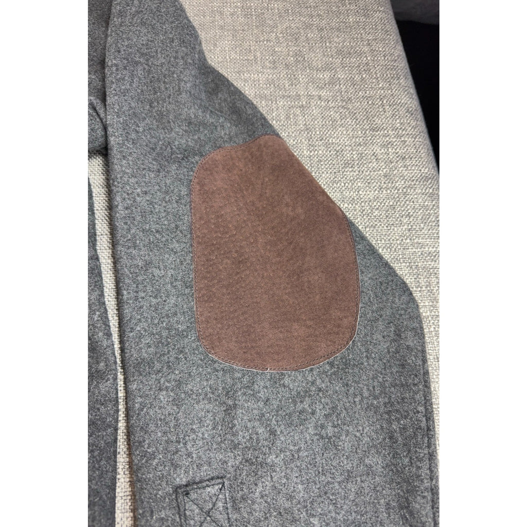 Brooklyn Industries Wool Blend Shirt Jacket XL Gray Elbow Patch Shacket