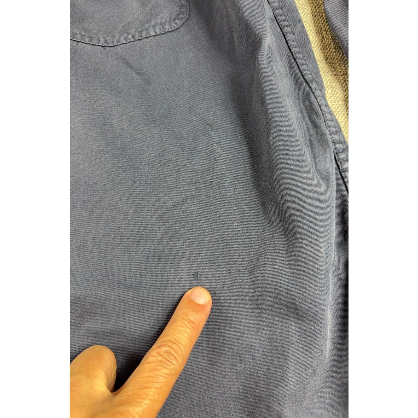 Lucky Brand Mens M Blue Utility Work Shirt 100% Cotton Long Sleeve Button Up