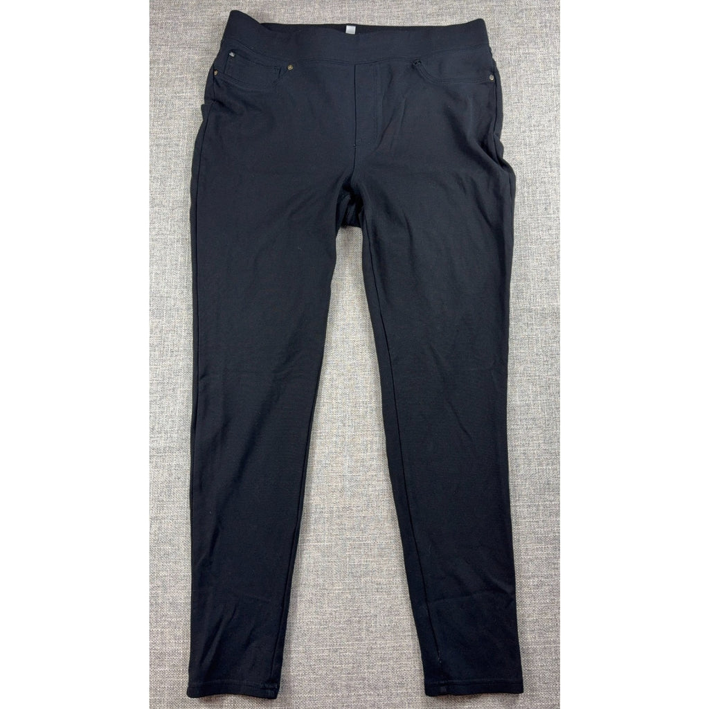 Seven7 Womens Large Black Pull On Ponte Skinny Pants Stretch 31x26.5