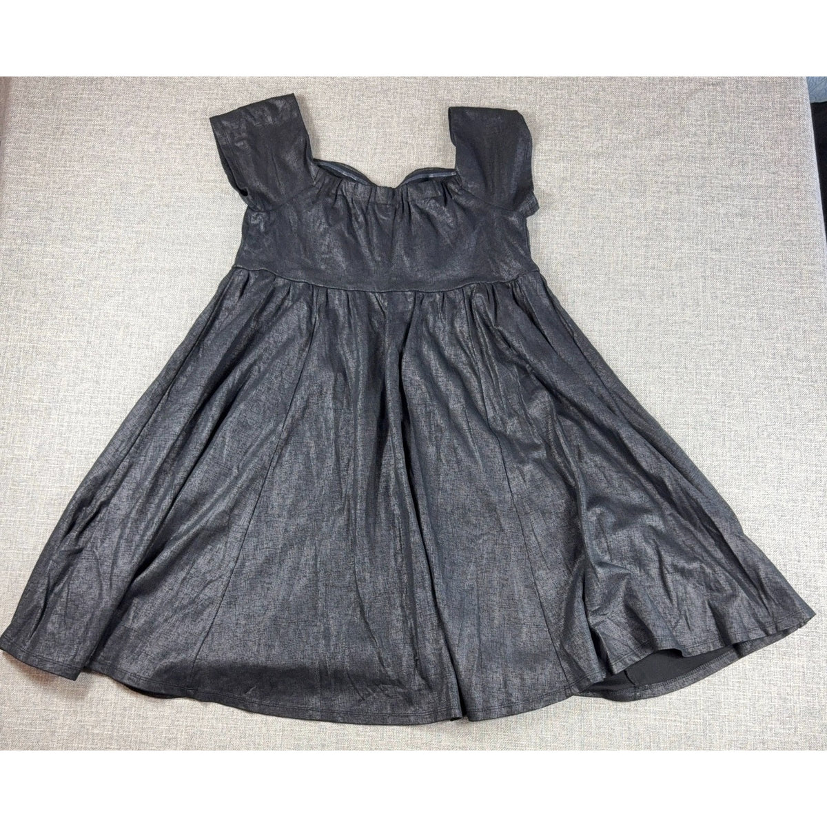 Torrid Size 1 14/16 Black Metallic Fit Flare Dress Sweetheart Party Midi