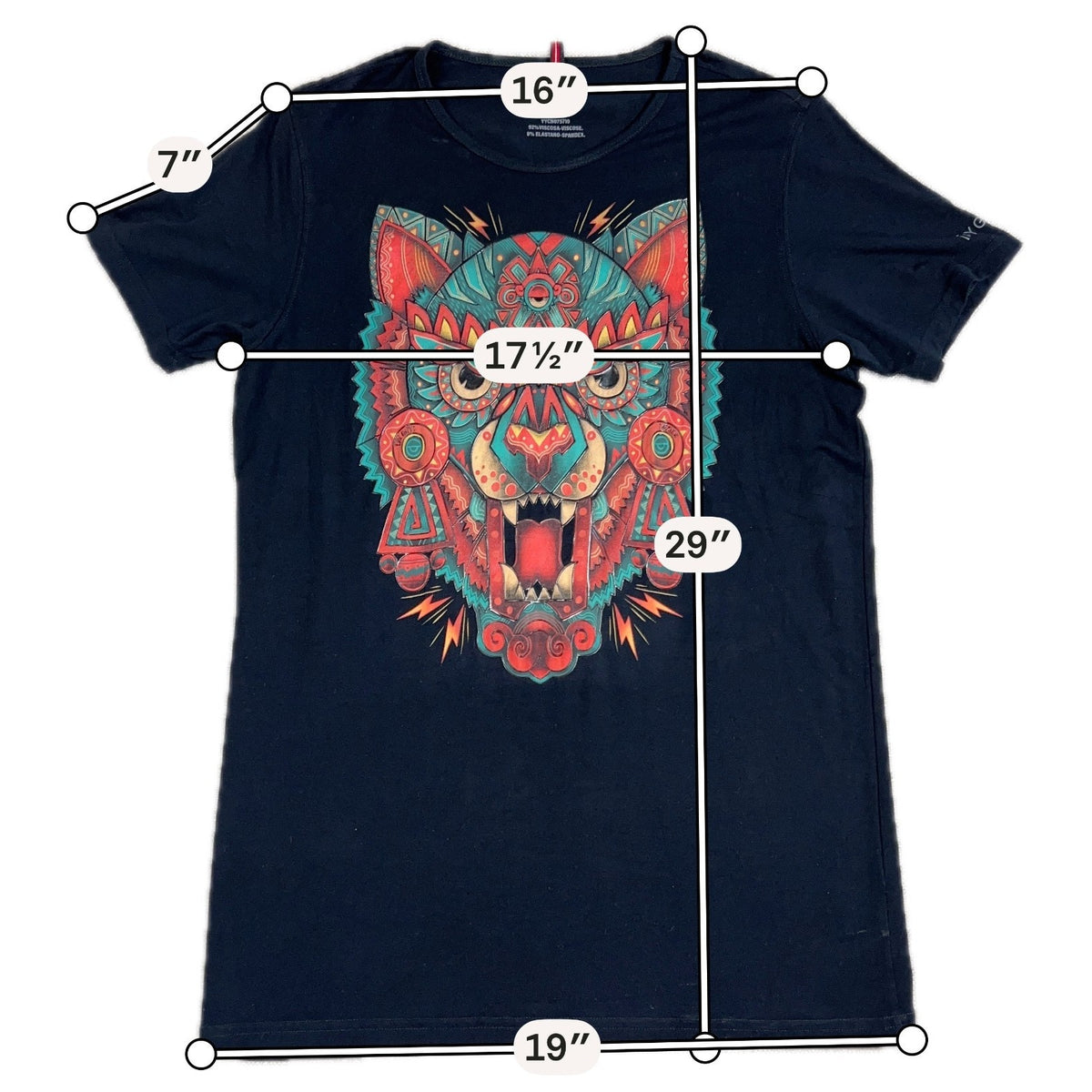 Ay Guey Jaguar Graphic T Shirt Mens S Black Mexican Art Stretch Tee