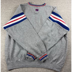 Vintage Y2K New York Giants NFL V Neck Sweatshirt Mens XL Gray Embroidered