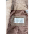 Valerie Stevens Womens Suede Leather Blazer Taupe Tan Jacket Vintage Small