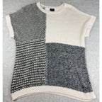 Perch by Blu Pepper Womens 1X Patchwork Knit Sweater Vest Colorblock Oversized