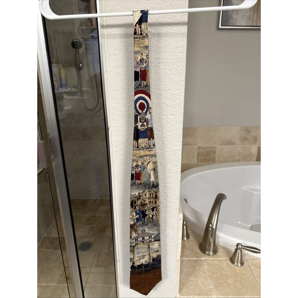 Vintage Tango By Max Raab Golf Novelty Tie 100% Silk Country Club Art USA