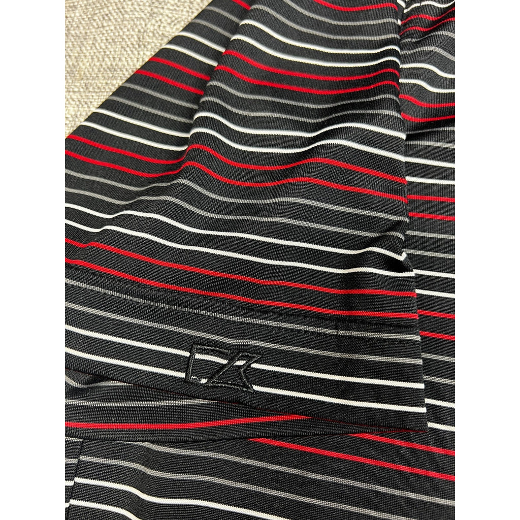 Ohio State Buckeyes Cutter & Buck DryTec Polo Men's XXL Black Striped NCAA