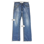 Rock 47 Wrangler Jeans Mens 30x34 Bootcut Y2K Western Thick Stitch Distressed