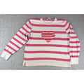 Time and Tru Pink Striped Heart Sweater XXXL 22 Coquette Valentine Knit