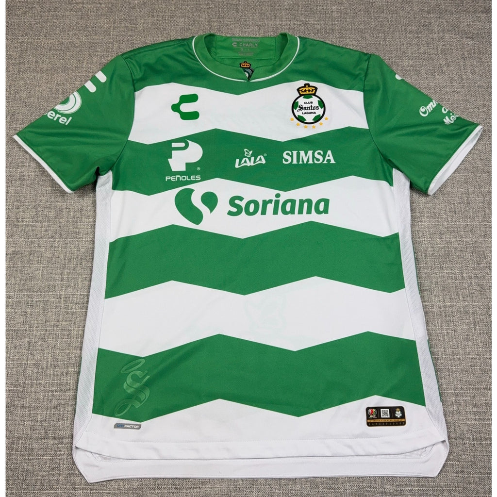 Charly Santos Laguna 2023/24 Home Jersey Men's L Green White Liga MX