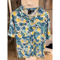 Disney Mickey Mouse Tropical Hawaiian Shirt Men’s M Blue Yellow Button Front