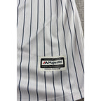 Joe Mauer Minnesota Twins Majestic Cool Base Jersey Mens L MLB Pinstripe #7