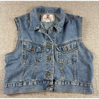 Vintage 90s Levi’s Jeans For Women Denim Vest M Acid Wash Cropped Trucker