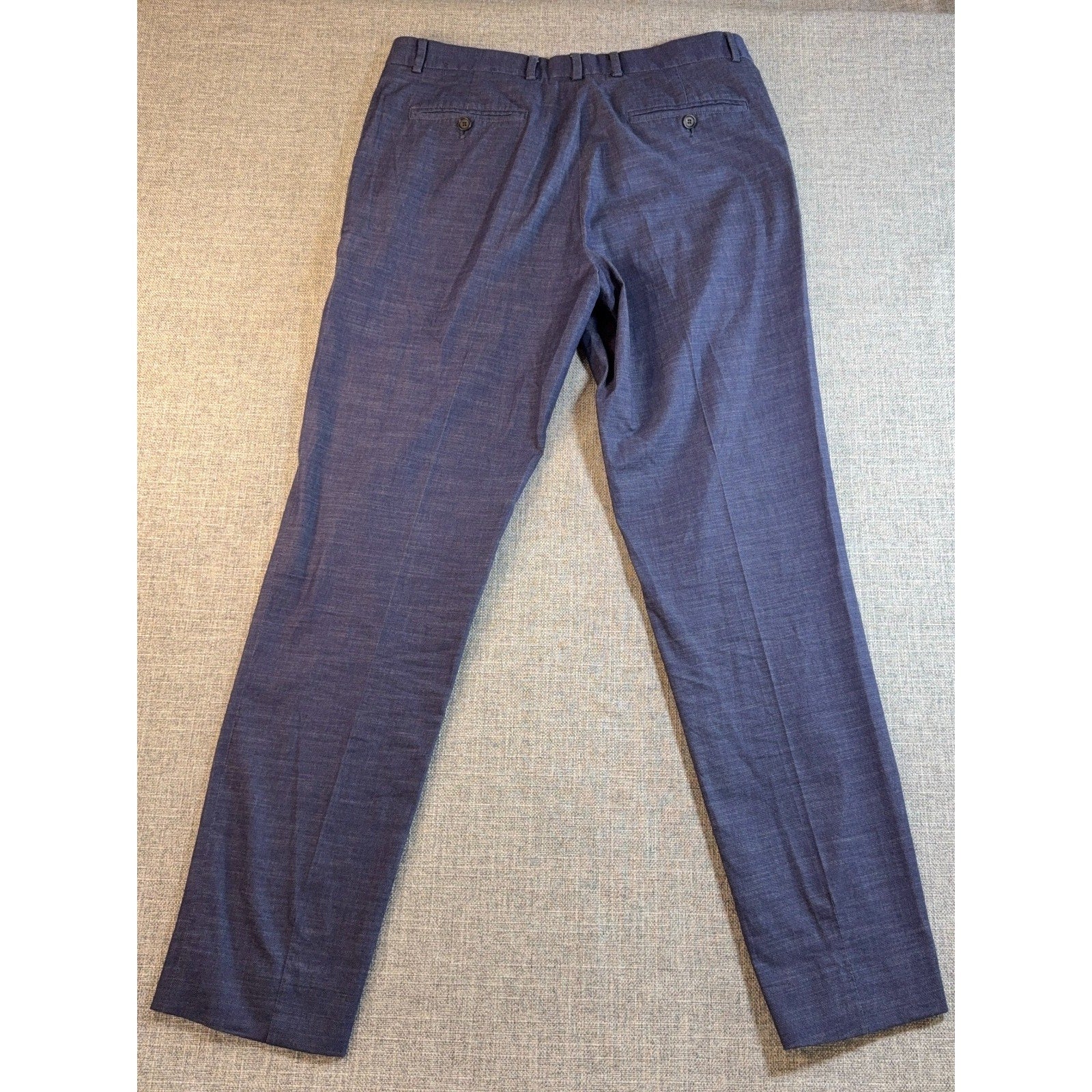Walker Slater Boyd Trousers Mens Tag 32 Blue Cotton Tailored Pants 35x31