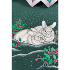 Vintage 90s Morning Sun Christmas Bunny Sweatshirt Womens M Peter Pan Collar