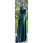 B Darlin Emerald Green Satin Corset Prom Dress Juniors 1/2 Formal Gown