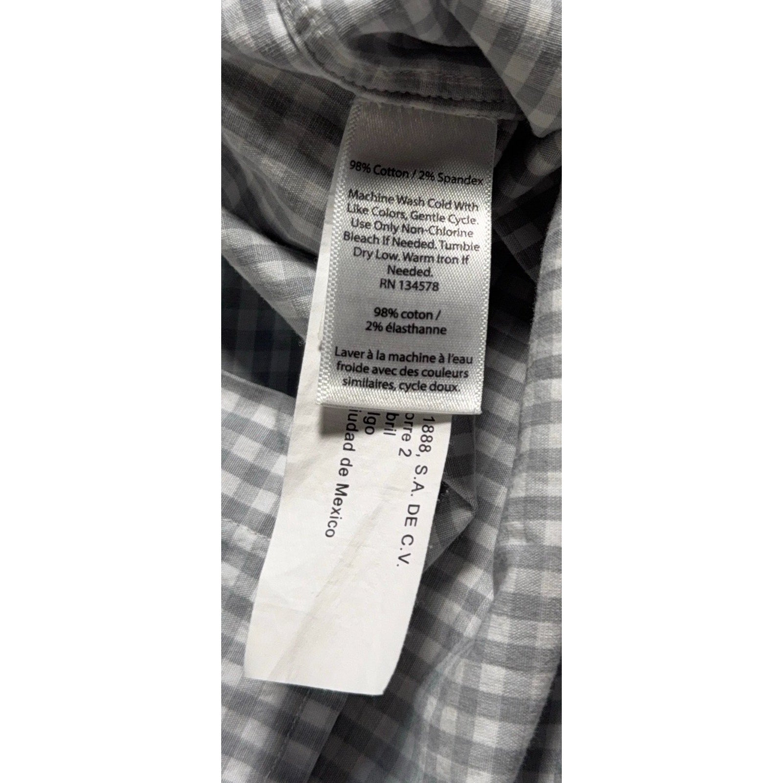Vineyard Vines Classic Fit Tucker Shirt Mens Medium Gray Gingham Cotton Stretch