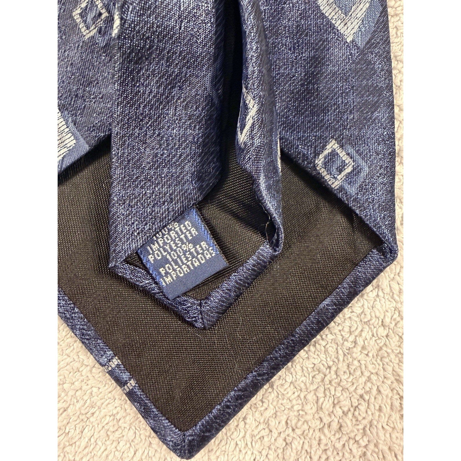 Vintage Mens Silk Tie Lot Calvin Klein Jones New York Don Loper Blue Geometric