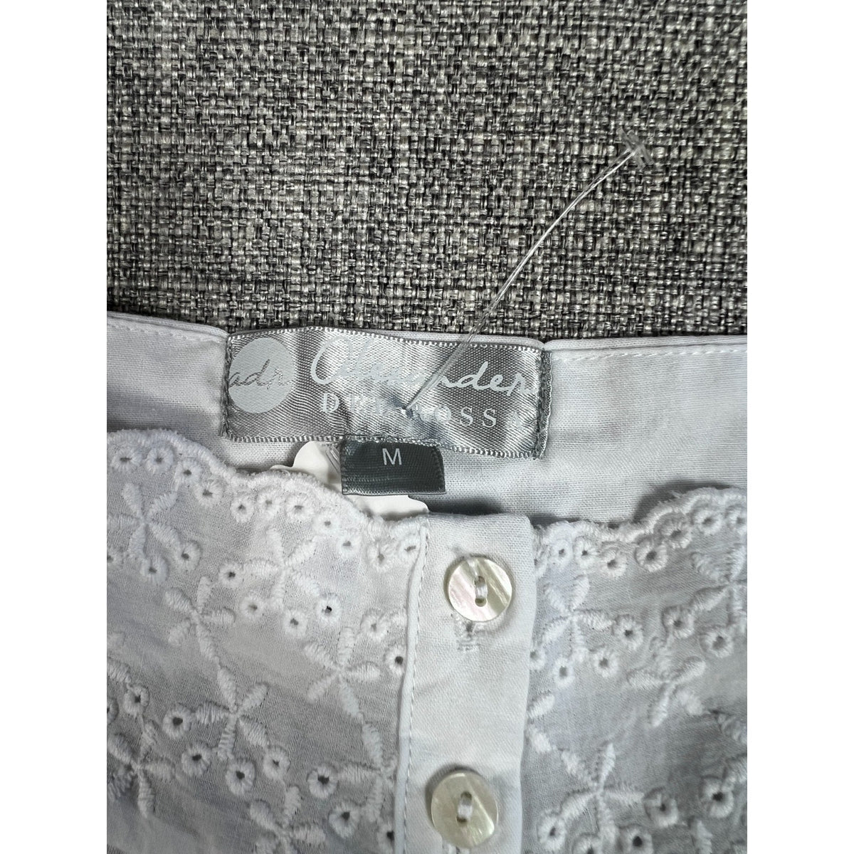 Alexander Del Rossa Womens M White Cotton Victorian Nightgown Eyelet Lace