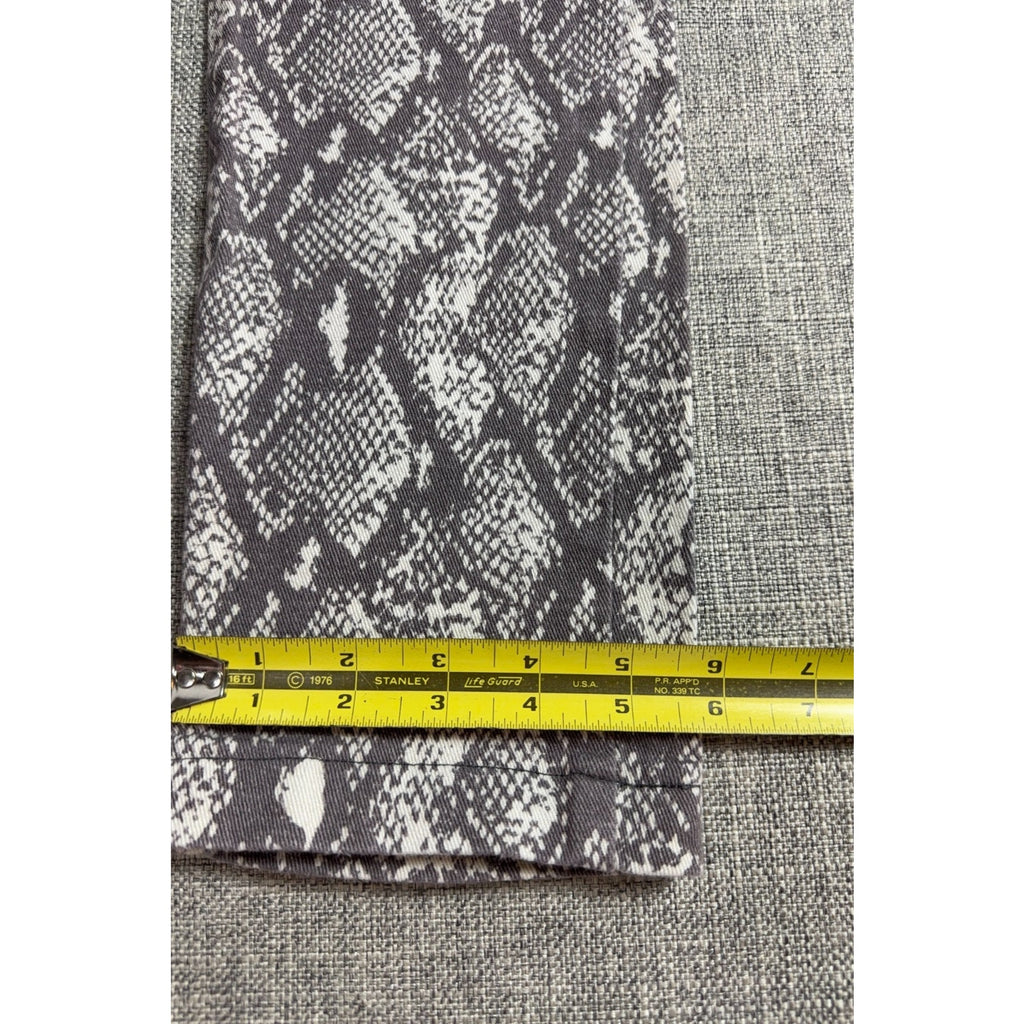 Urban Outfitters Snake Print Pants Womens S Gray White Pull On Cropped 25.5