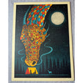 Signed Limited Edition Dragon Art Print 32/300 Fantasy Moon Camping Numbered