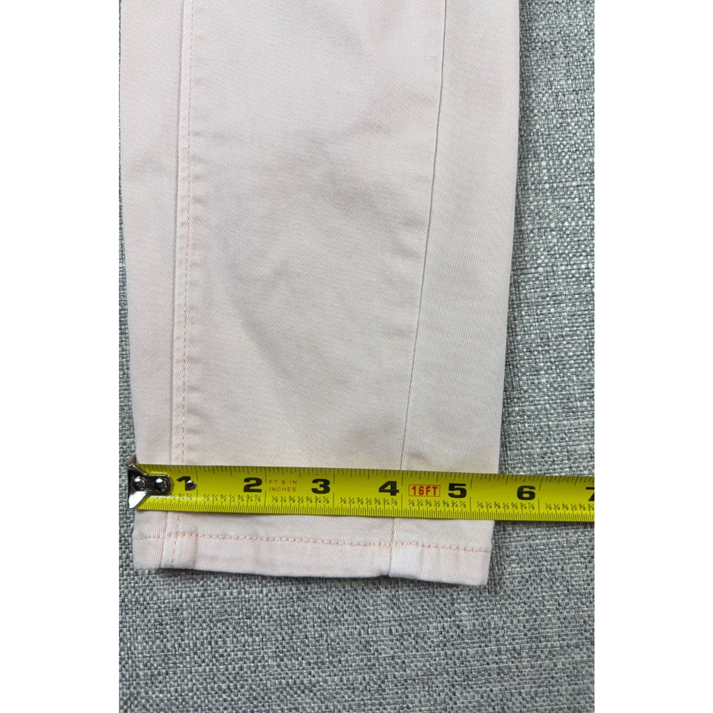WHBM Skimmer Pants Womens 8 Blush Pink Cargo Skinny Ankle Zip Utility