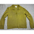 Vintage Talbots Made in Italy Green Knit Cardigan Womens M Cotton Blend