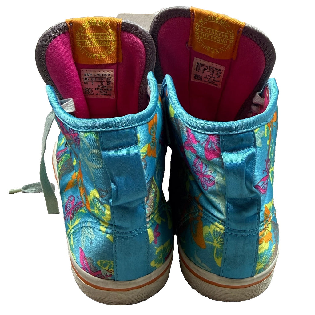 2008 adidas Originals Floral Butterfly High Tops Women's 6.5 ART 034338