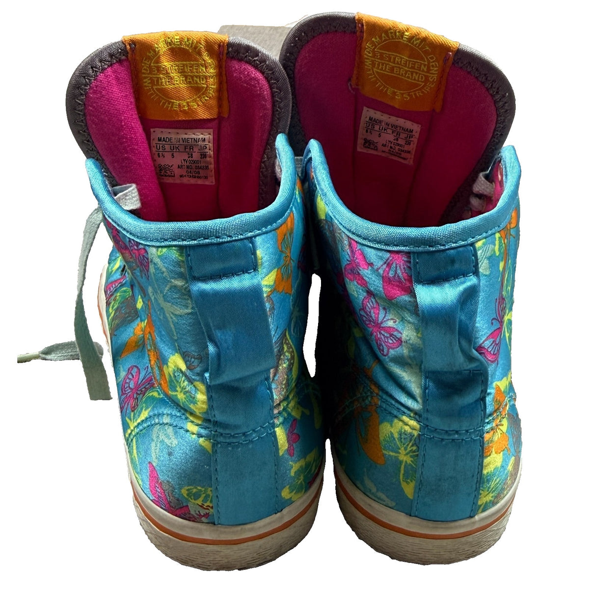 2008 adidas Originals Floral Butterfly High Tops Women's 6.5 ART 034338