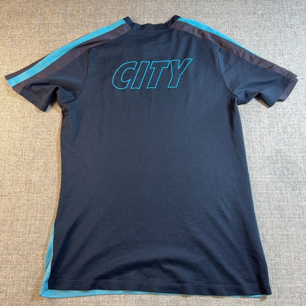 Nike Manchester City Training Shirt Mens S Navy Turquoise Dri-FIT Soccer