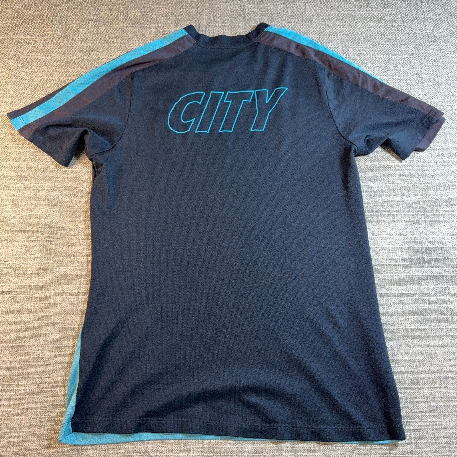 Nike Manchester City Training Shirt Mens S Navy Turquoise Dri-FIT Soccer