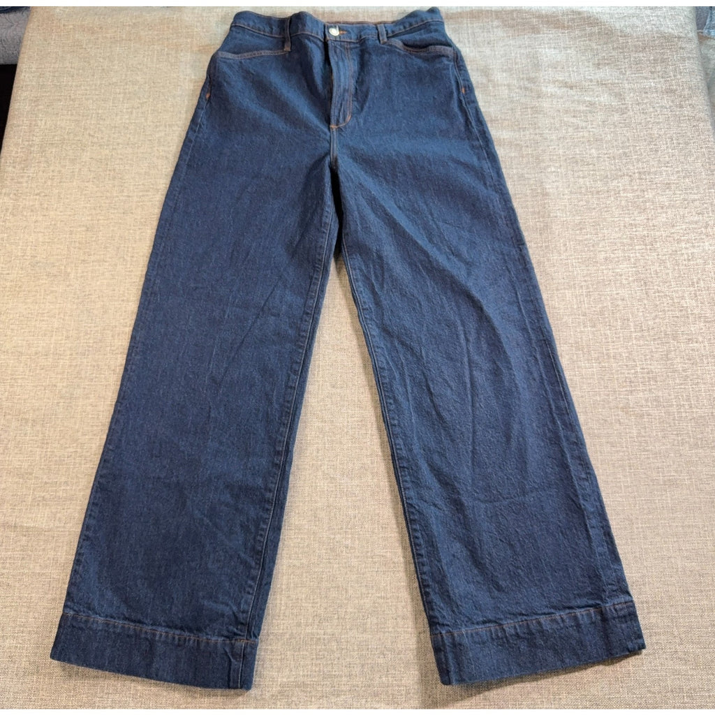 Favorite Daughter The Mischa Jeans Womens 31 Dark Wash Wide Leg High Rise Pepper