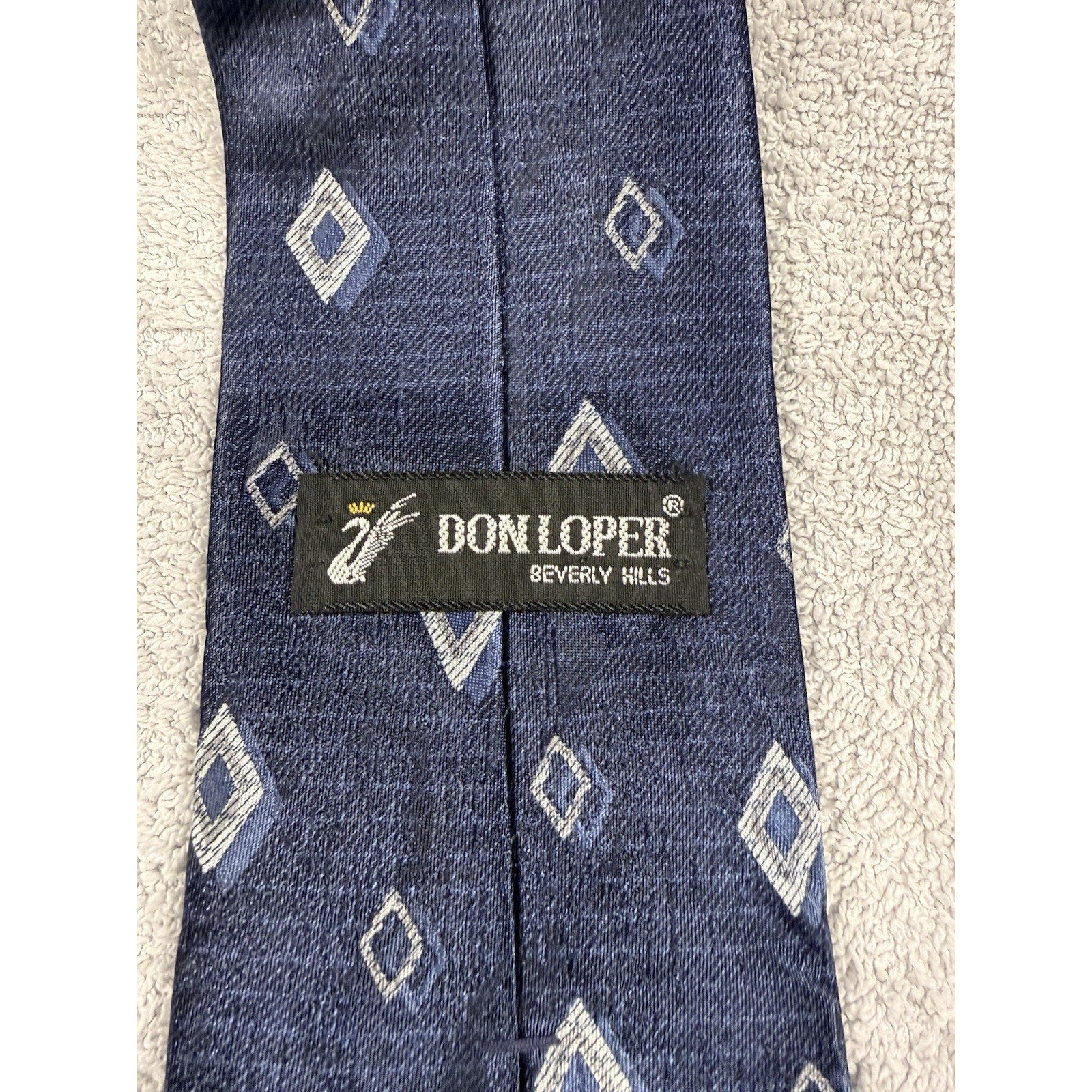 Vintage Mens Silk Tie Lot Calvin Klein Jones New York Don Loper Blue Geometric