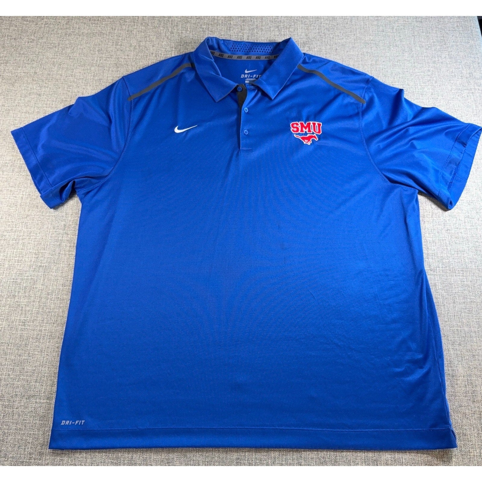 2 Nike SMU Mustangs Dri Fit Polos Men 3XL Red Blue NCAA Golf Shirt Lot