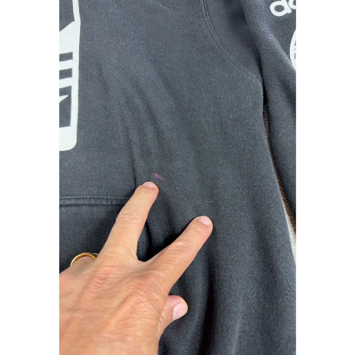 Adidas Originals Hoodie Mens M Black Trefoil 3 Stripes Sleeve Graphic Pullover