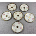 Antique PM Moschendorf Bavaria Hand Painted Rose Plates Set 6 Gold Rim 1895-1910