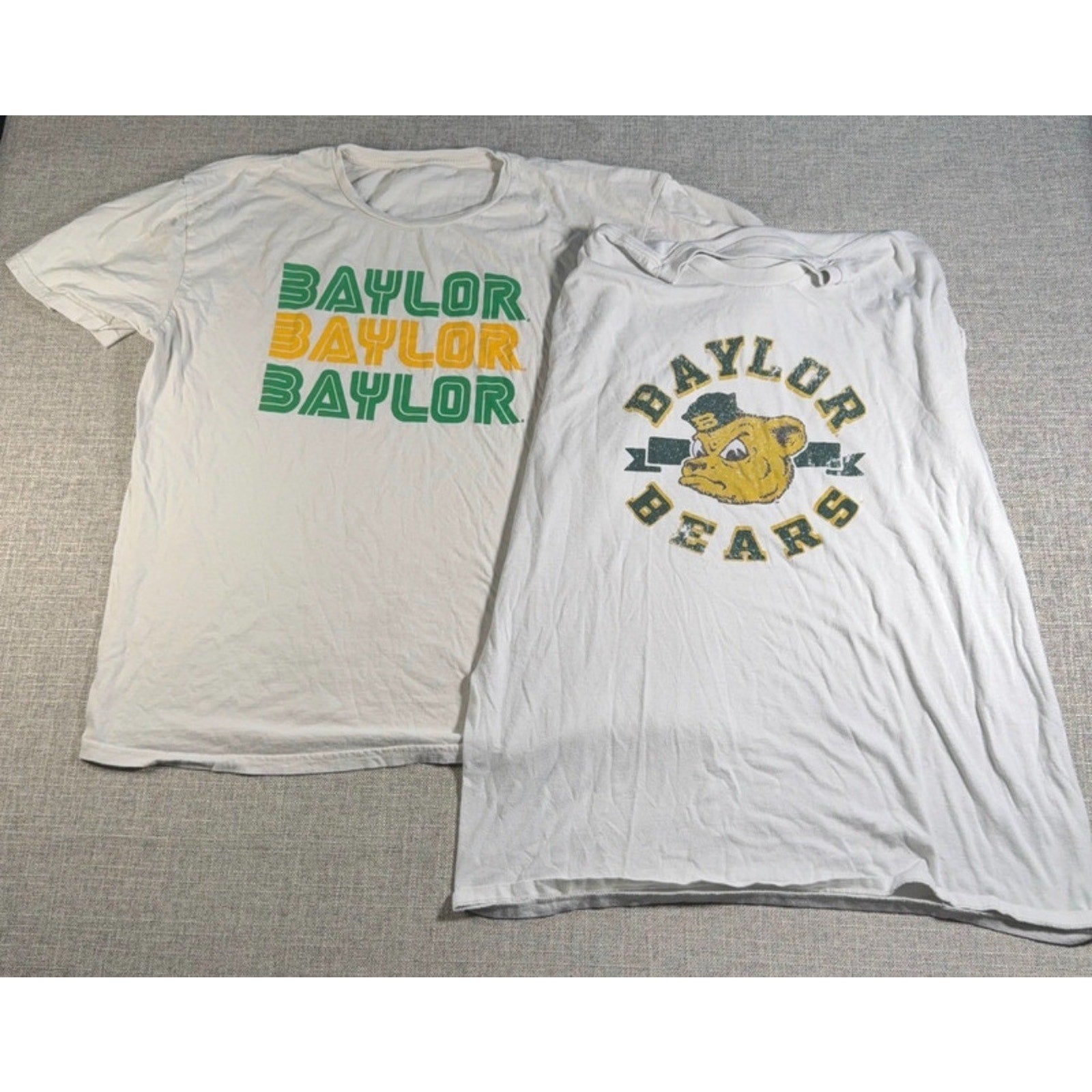 Lot 2 Baylor Bears T Shirts Mens XL Champion University Graphic Tees Green Gold