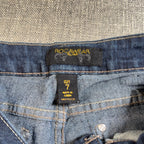 Rocawear Womens Jeans Size 7 Dark Wash Slim Straight Y2K Embroidered Pockets