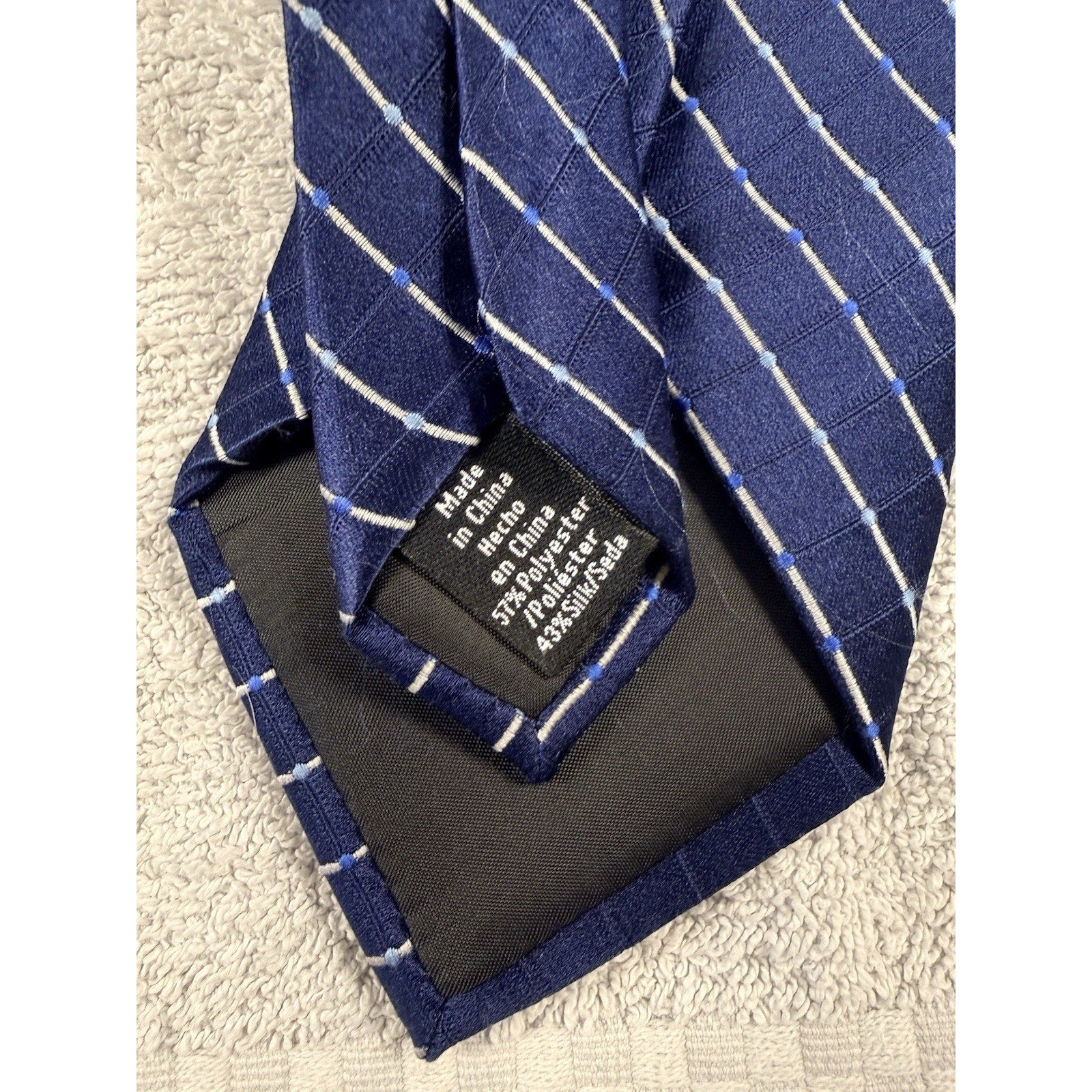 Vintage Silk Tie Lot J.Crew Croft & Barrow Blue Geometric Striped Mens Neckties