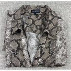 The Limited Snakeskin Blouse Womens L Animal Print Button Down Shirt Y2K