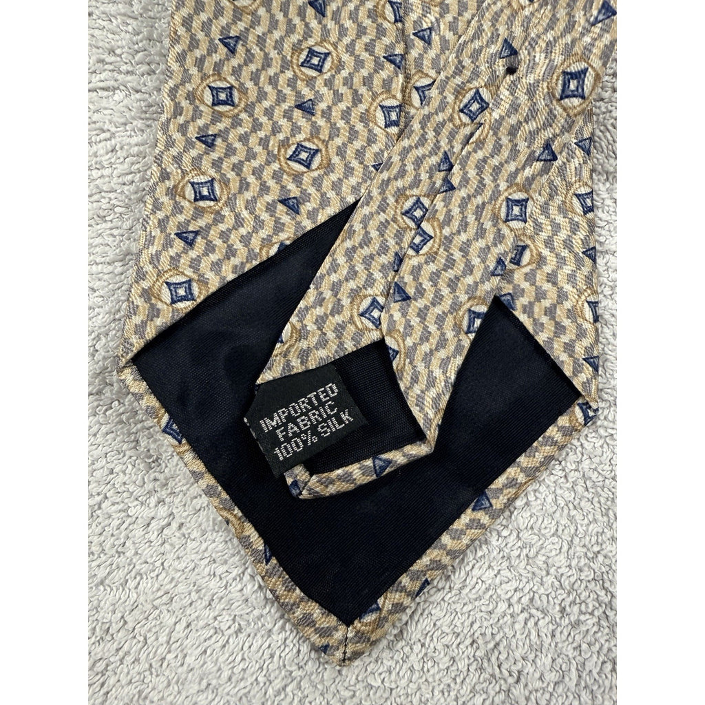 Vintage Silk Tie Lot J.Crew Croft & Barrow Blue Geometric Striped Mens Neckties