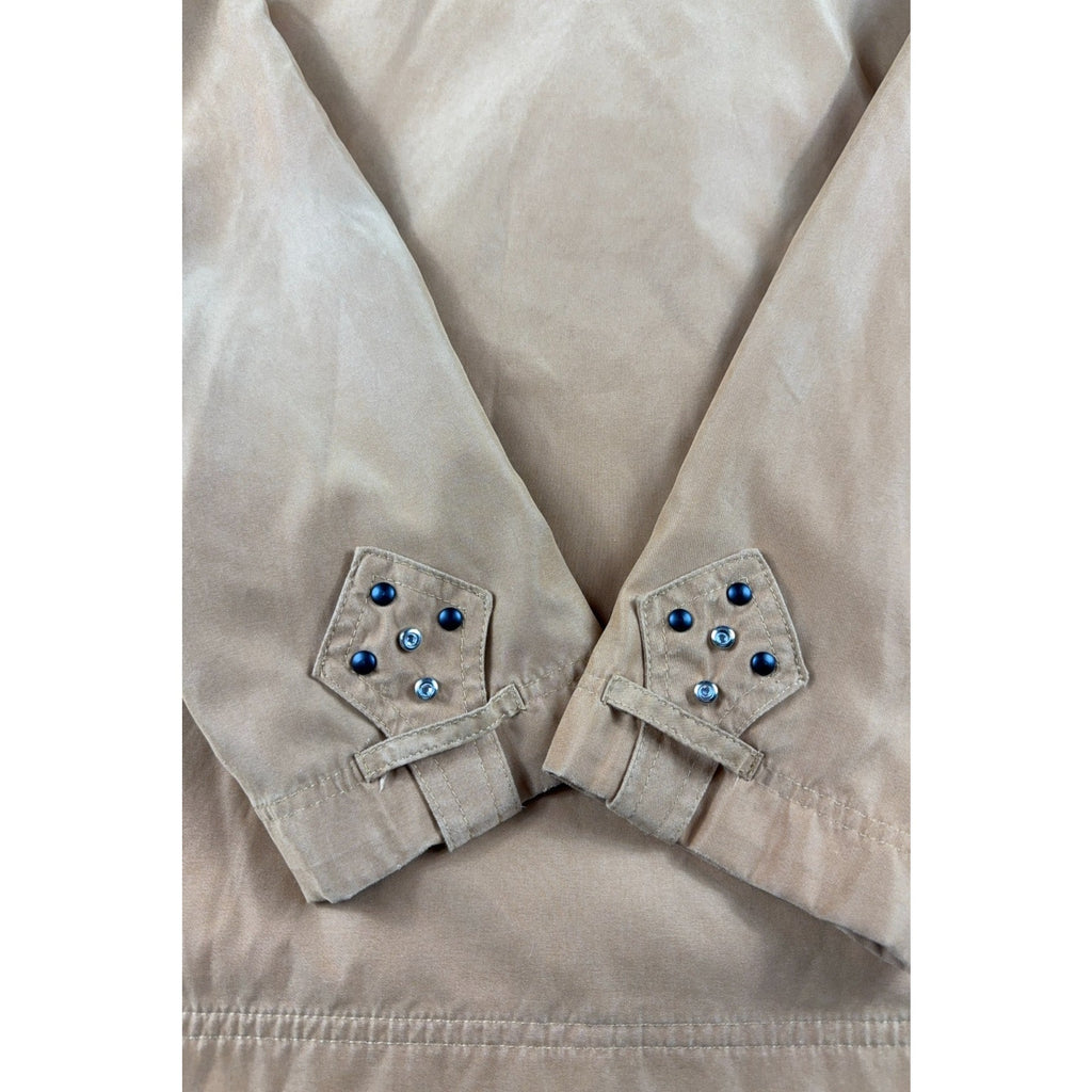 Jamie Sadock XL Y2K Utility Jacket Tan Techwear Convertible Sleeve Cargo Golf