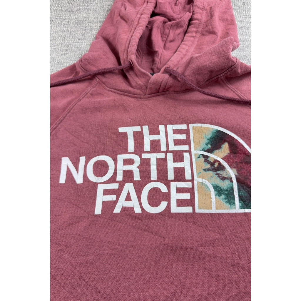 The North Face Women XS Hoodie Dusty Rose Floral Logo Pullover Sweatshirt