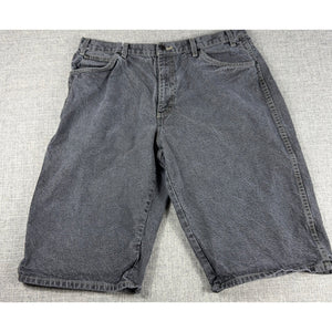 Dickies Carpenter Denim Shorts Mens 36 Gray Black Baggy Loose Fit Utility Skate