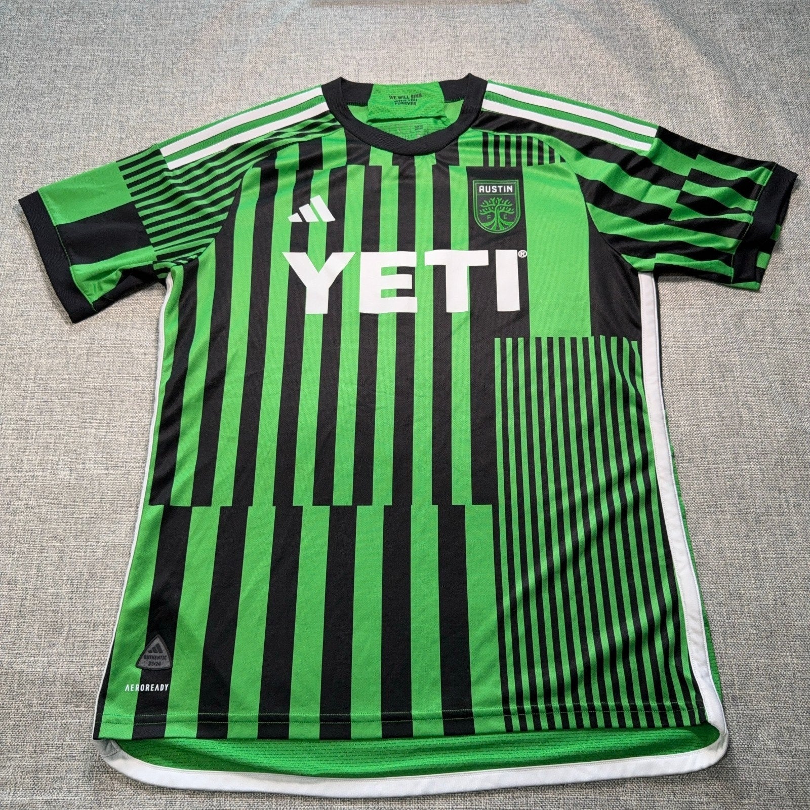 Austin FC 2023 2024 Adidas Authentic Las Voces Jersey Men L MLS YETI HI1836