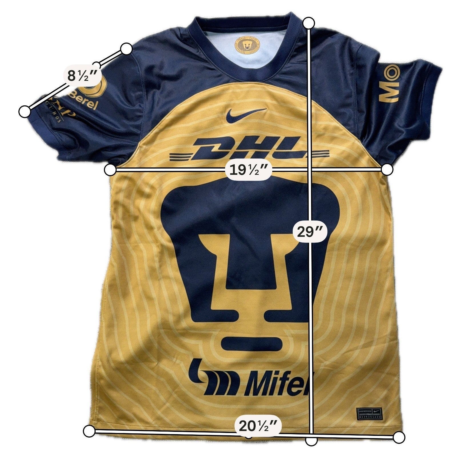Nike Pumas UNAM 2022/23 Away Jersey Men M Gold Navy Liga MX DJ7683-711 Category