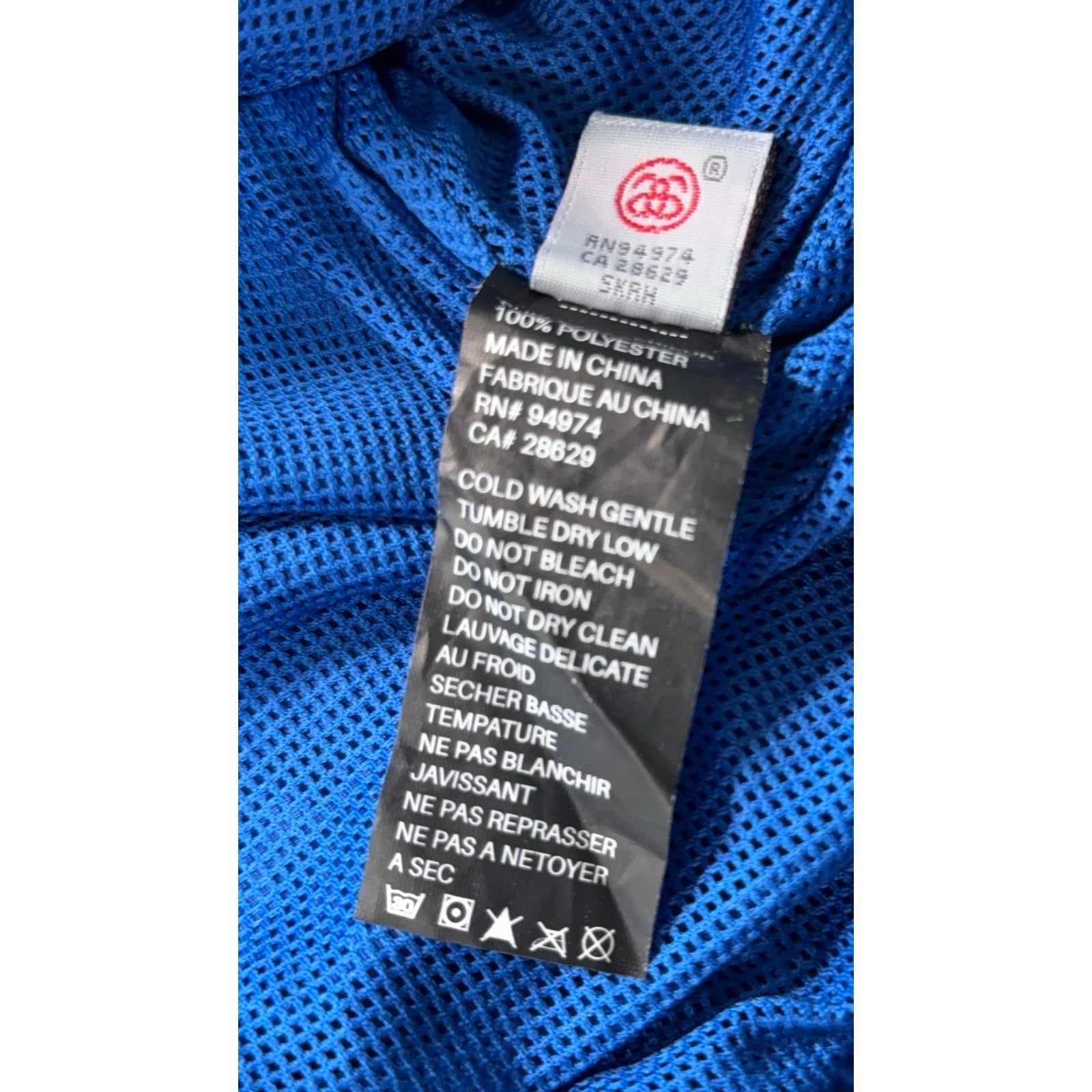 Stussy Authentic Gear Windbreaker Jacket Mens XL Blue Neon Yellow Quarter Zip