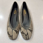 Chico’s Snakeskin Print Ballet Flats Womens 7M Pointed Toe Animal Print Shoes