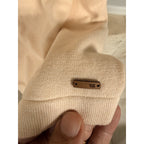 Velez Artisan Knit Top Womens L Beige 100% Cotton Short Sleeve Minimalist Luxury