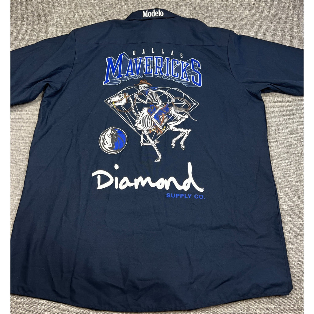 Diamond Supply x Modelo Dallas Mavericks NBA Button Shirt XL Skeleton