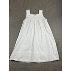 Alexander Del Rossa Womens M White Cotton Victorian Nightgown Eyelet Lace